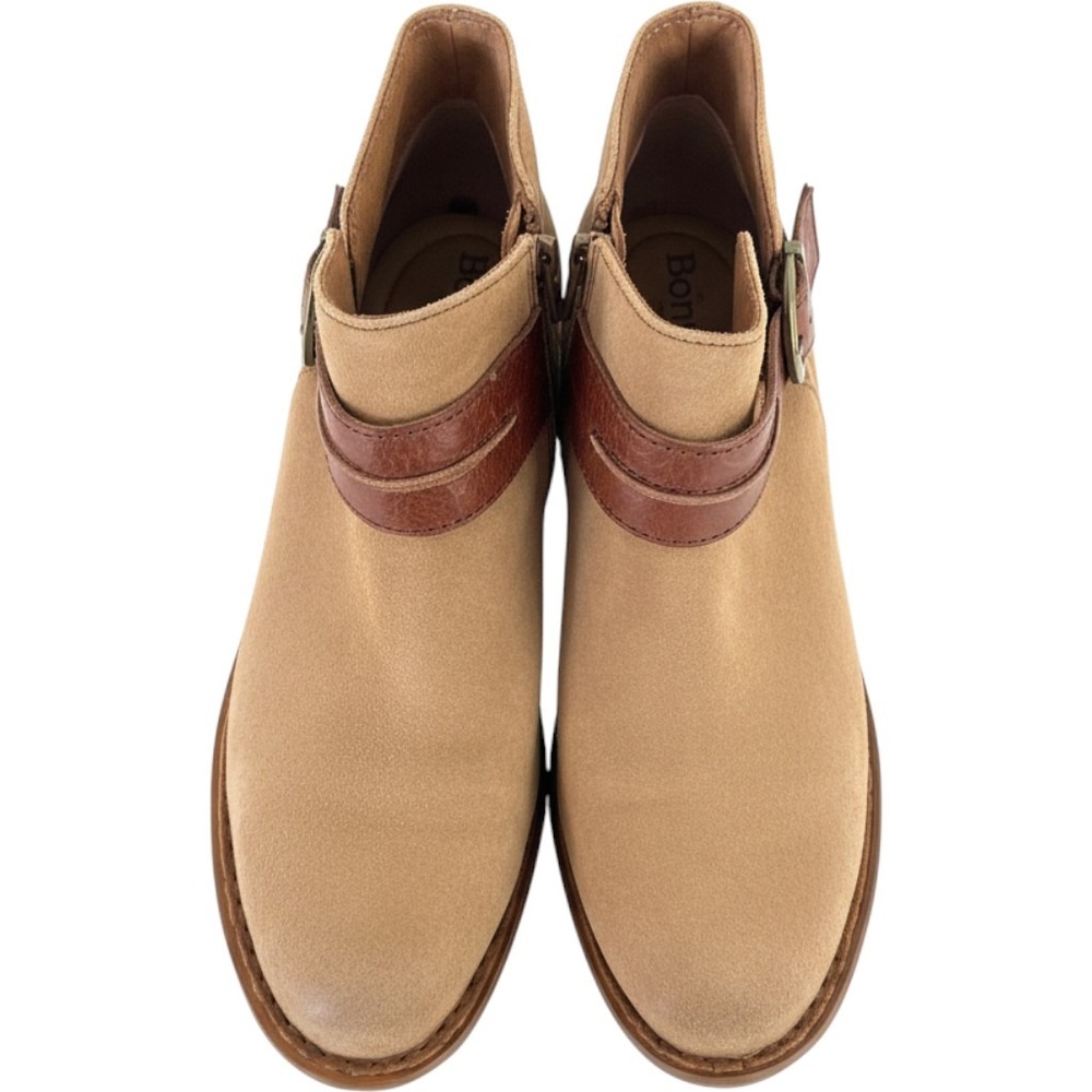Born Kerri Tan Suede Brown Leather Ankle Boots Womens 6.5 M Southwestern staple